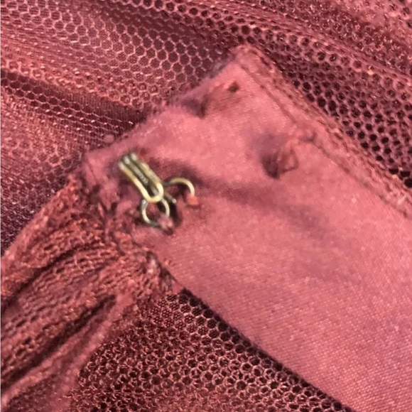 Women’s David’s Bridal Burgundy Halter Long Maxi Dress Size 8 - Picture 10 of 12